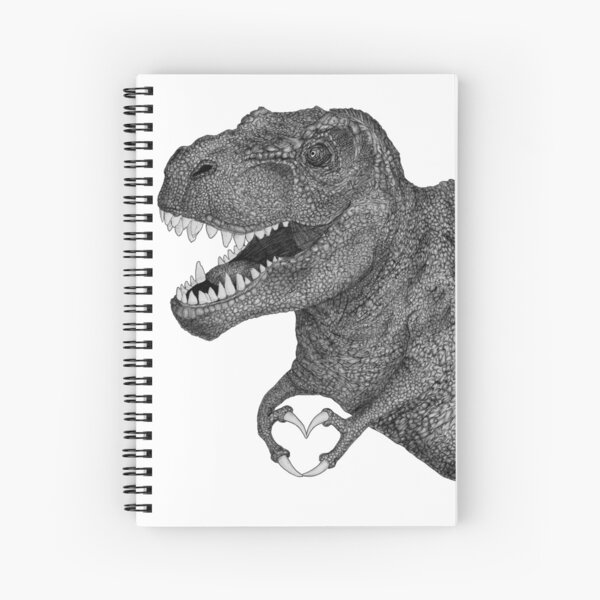 Dinosaur Biking Roller Skating Drawing Sketch Notebook Spiral School New  Hardcvr