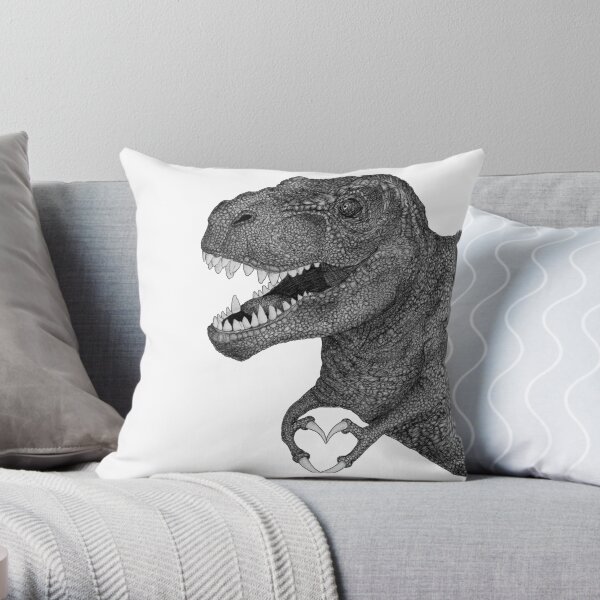 Dino Love Throw Pillow