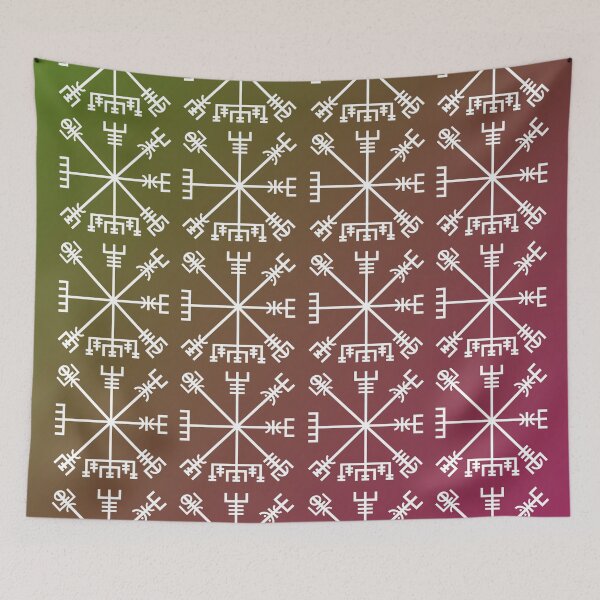 Artikelvorschau, Vegvisir Symbol Pattern Protection Skandinavier Viking Galdrabok entworfen und verkauft von VikingRunes.