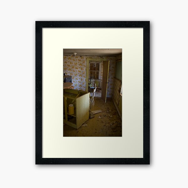 Tacky wall paper and old appliances Framed Art Print