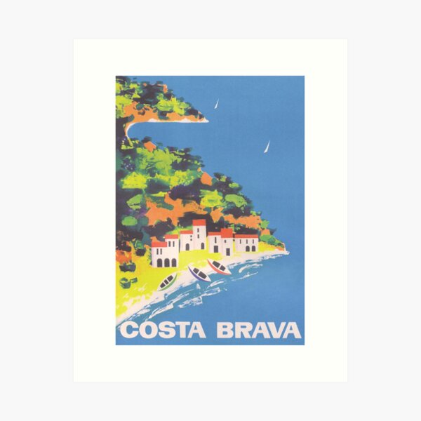 Item preview, Costa Brava Spain Vintage Travel Poster designed and sold by vintagevivian.