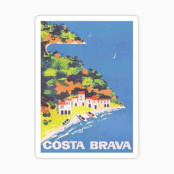 Item preview, Costa Brava Spain Vintage Travel Poster designed and sold by vintagevivian.