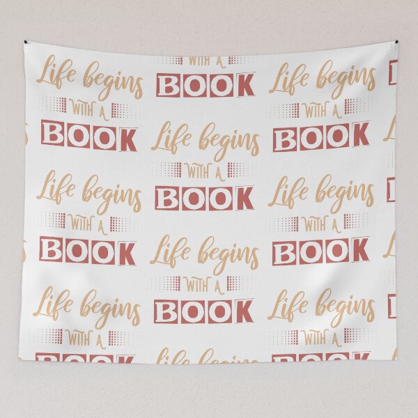 Item preview, Life begins with a Book | bookrebels | books | bookworm | book lover designed and sold by Bookrebels.