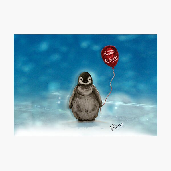 Impression Photo Joyeux Anniversaire Bebe Pingouin Par Jeffbartels Redbubble