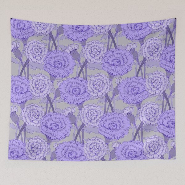 Aperçu de l'œuvre Fleurs violettes en répétition créée et vendue par FSBennett.