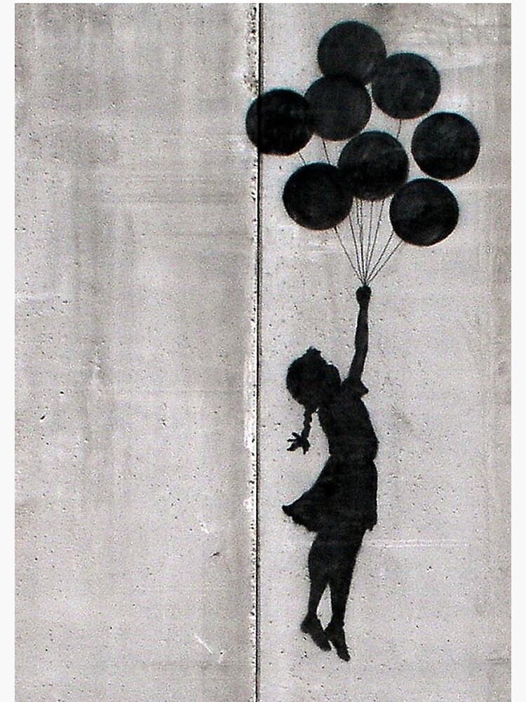 "Banksy Girl With Balloons At IsraeliPalestine Wall, Palestinial