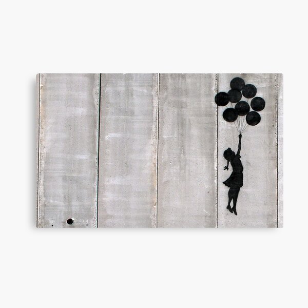 Banksy Girl With Balloons At Israeli-Palestine Wall, Palestinial Artwork, Prints, Posters, Bags, Men, Women, Kids Canvas Print