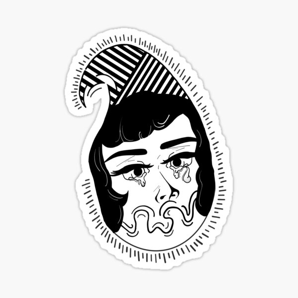 Girl crying Sticker