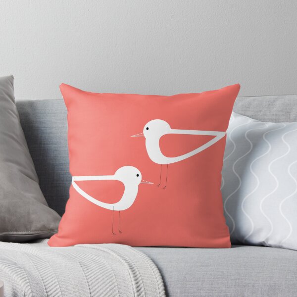 Item preview, Shorebird Pair in Coral and White designed and sold by kierkegaard.