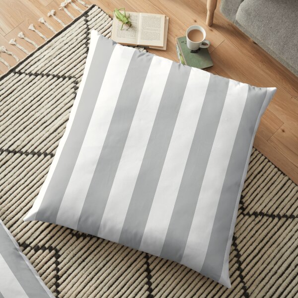 Chunky Grey Stripe Floor Pillow