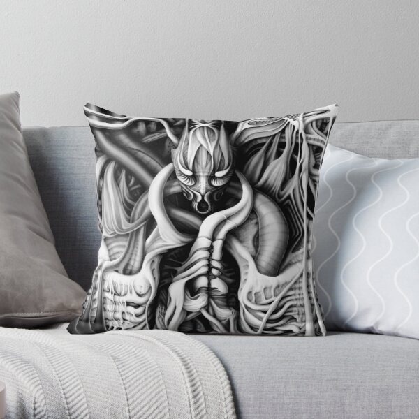 Alien Predator Horror Flesh #1 Throw Pillow
