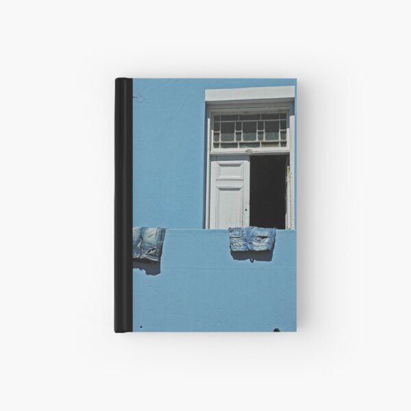 blue jeans on a blue wall Hardcover Journal