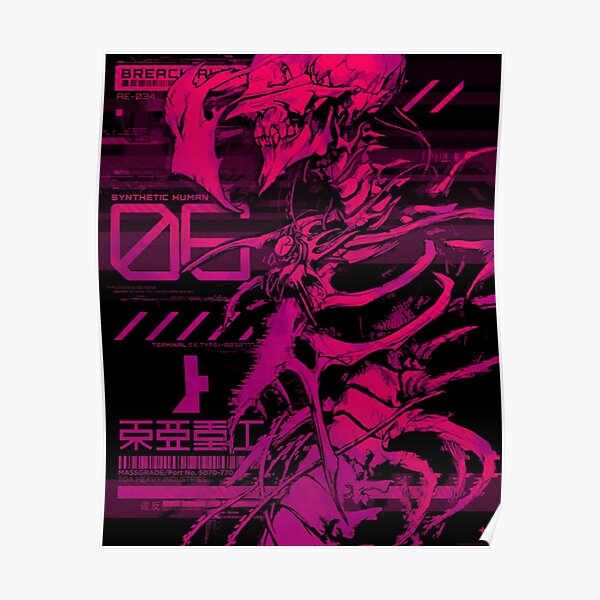 SYNTHETIC HUMAN (Neon) - Graphique inspiré de Biomega Poster
