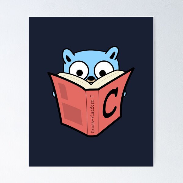 Artikel-Vorschau von Go C Go: Gopher mit C-Buch (Navy), designt und verkauft von hellkni9ht.