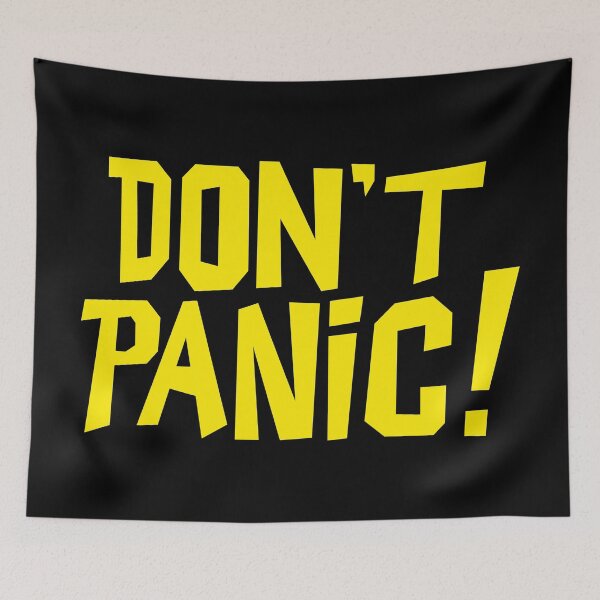 Item preview, NDVH Don't Panic - Yellow 1 H2G2 designed and sold by Nik’s T-Shirts.
