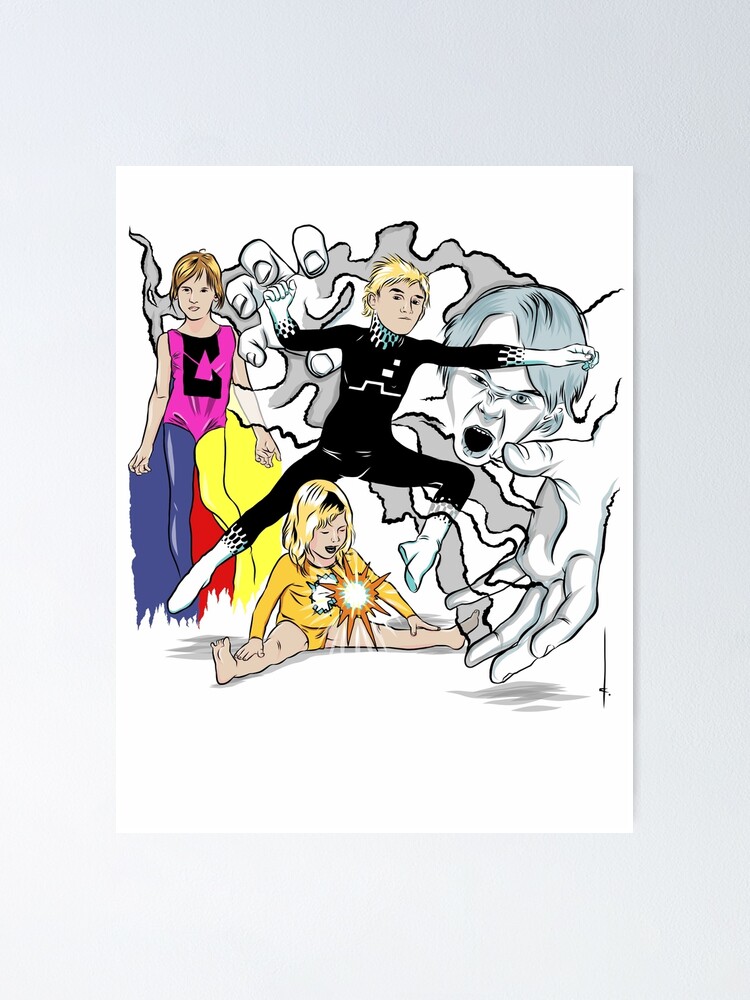 Power Pack Kids Illustration Poster By Davidtdunlop Redbubble