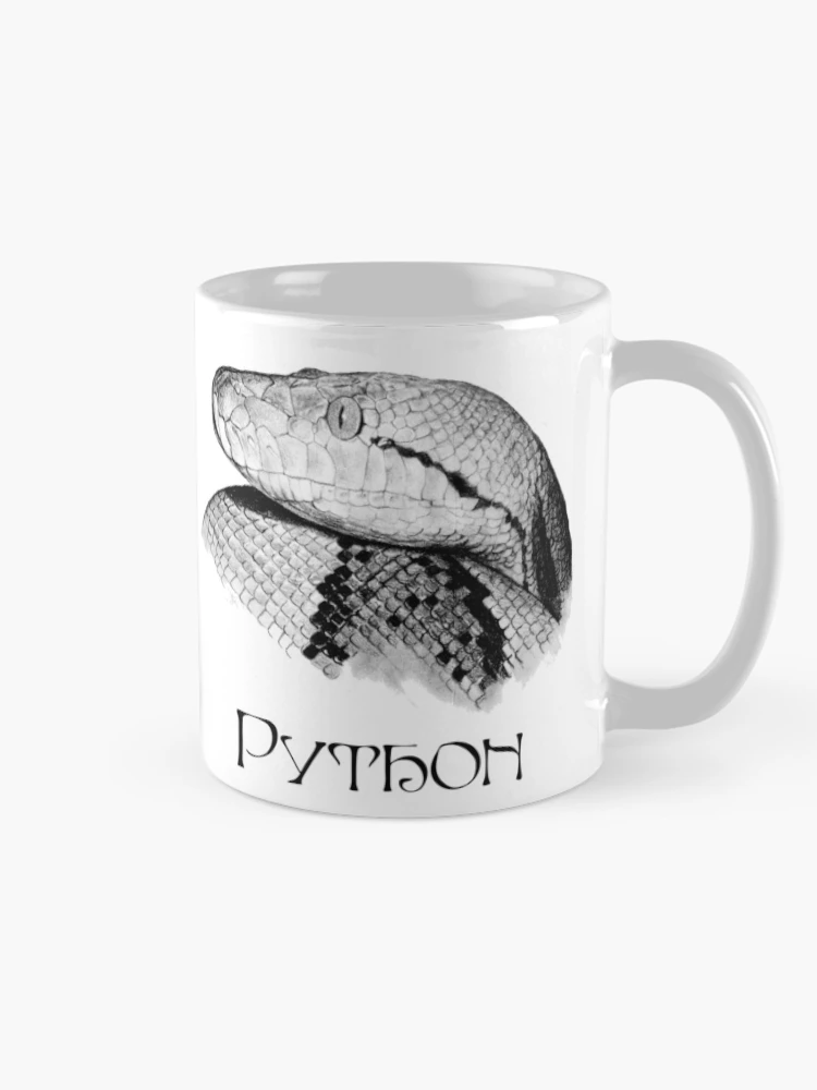 Thumbnail 3 of 6, Coffee Mug, Python - Snake - Python Shirt - Python Shirt - Python Painting - Python Drawing - Snake Gift - Snake Lovers - Python Gift designed and sold by Galvanized.