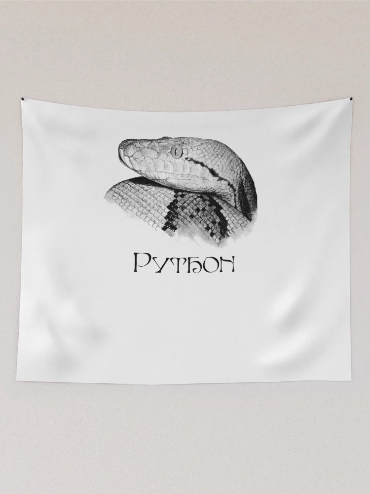 Thumbnail 2 of 3, Tapestry, Python - Snake - Python Shirt - Python Shirt - Python Painting - Python Drawing - Snake Gift - Snake Lovers - Python Gift designed and sold by Galvanized.
