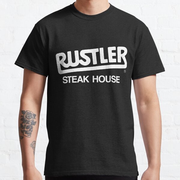 RUSTLER STEAK HOUSE T-SHIRT - Defunct Restaurant Logo Classic T-Shirt
