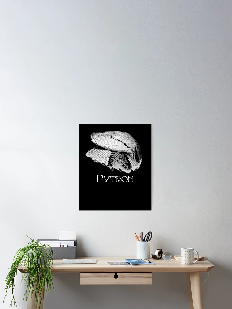 Thumbnail 2 of 3, Poster, Python - Snake - Python Shirt - Python Shirt - Python Painting - Python Drawing - Snake Gift - Snake Lovers - Python Gift designed and sold by Galvanized.