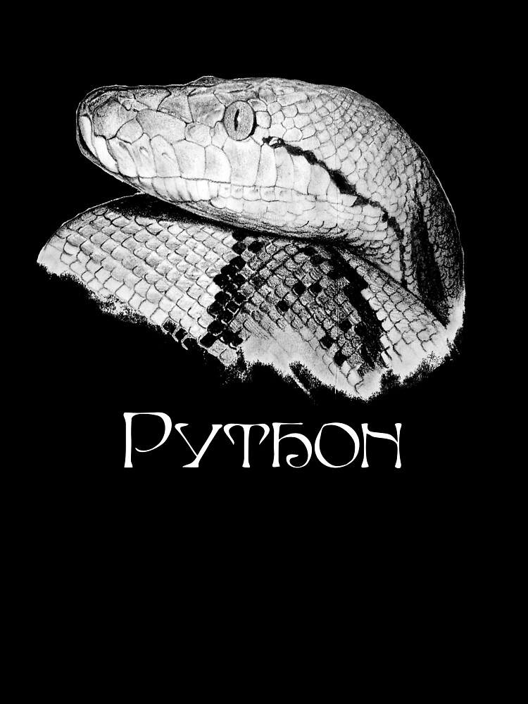Thumbnail 3 of 3, Scarf, Python - Snake - Python Shirt - Python Shirt - Python Painting - Python Drawing - Snake Gift - Snake Lovers - Python Gift designed and sold by Galvanized.