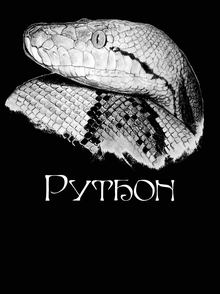 Thumbnail 4 of 4, Relaxed T-Shirt, Python - Snake - Python Shirt - Python Shirt - Python Painting - Python Drawing - Snake Gift - Snake Lovers - Python Gift designed and sold by Galvanized.