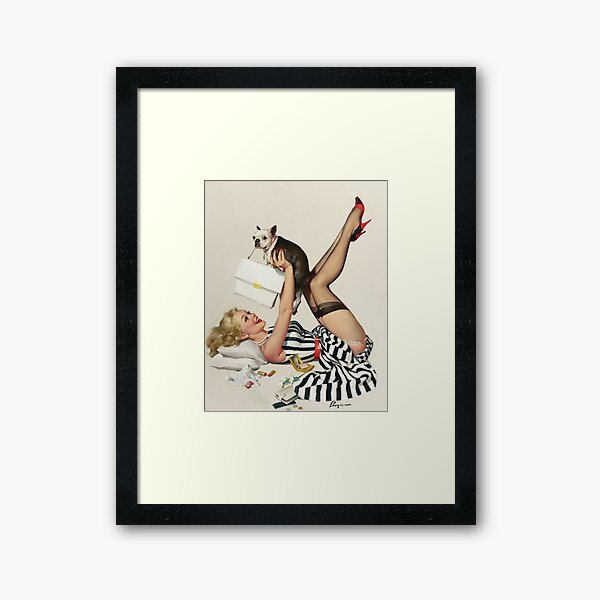 Item preview, Vintage Naughty Puppy Love Gil Elvgren Pin Up Girl designed and sold by RBEnt.