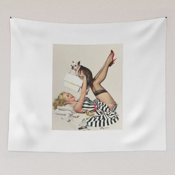 Item preview, Vintage Naughty Puppy Love Gil Elvgren Pin Up Girl designed and sold by RBEnt.