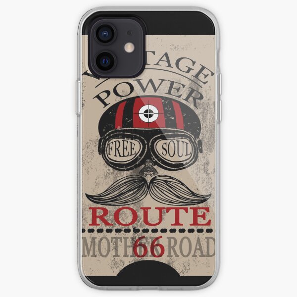 Vintage Power Free Soul Route 66 Mother Road Novelty Gifts. iPhone Soft Case