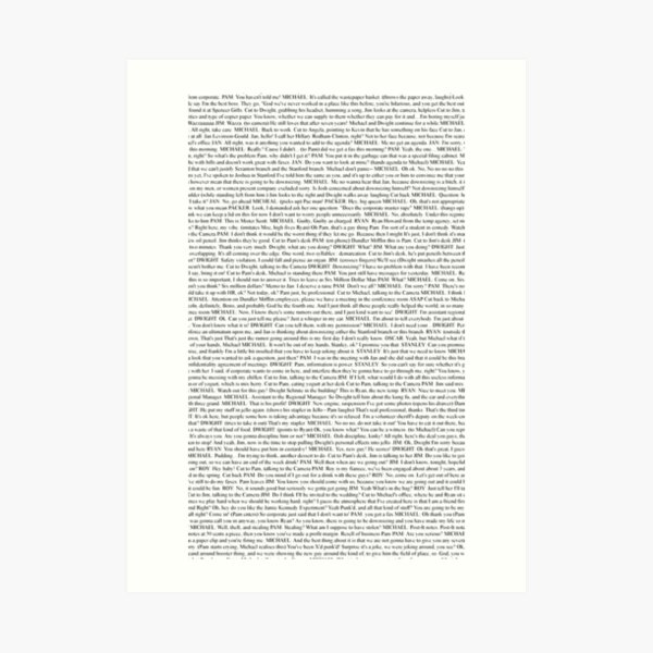 The Office Pilot Episode Script Art Print