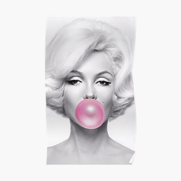 Black and White marilyn monroe Gum Poster