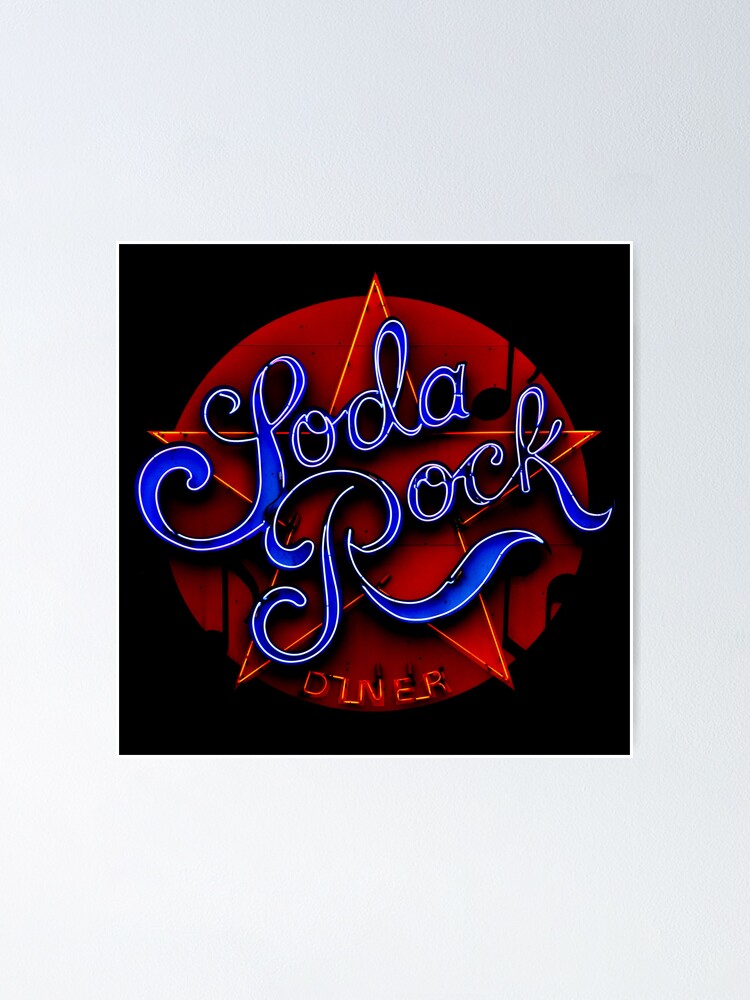 Soda Rock Diner Retro Neon Sign Poster Von Giveaphuk Redbubble