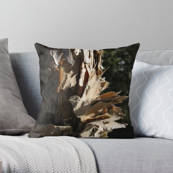 Paperbark; study in texture Throw Pillow