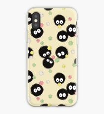 Ghibli Inspired Soot Sprites with Candy Pattern iPhone Case
