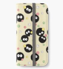 Ghibli Inspired Soot Sprites with Candy Pattern iPhone Wallet/Case/Skin