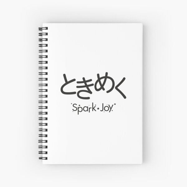 Tokimeku (Spark of Joy) - Black Typography version Spiral Notebook