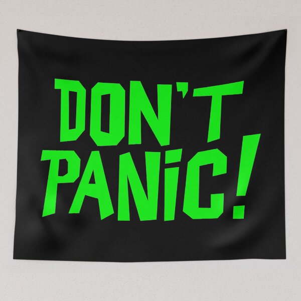 Item preview, NDVH Don't Panic - Green 1 H2G2 designed and sold by Nik’s T-Shirts.