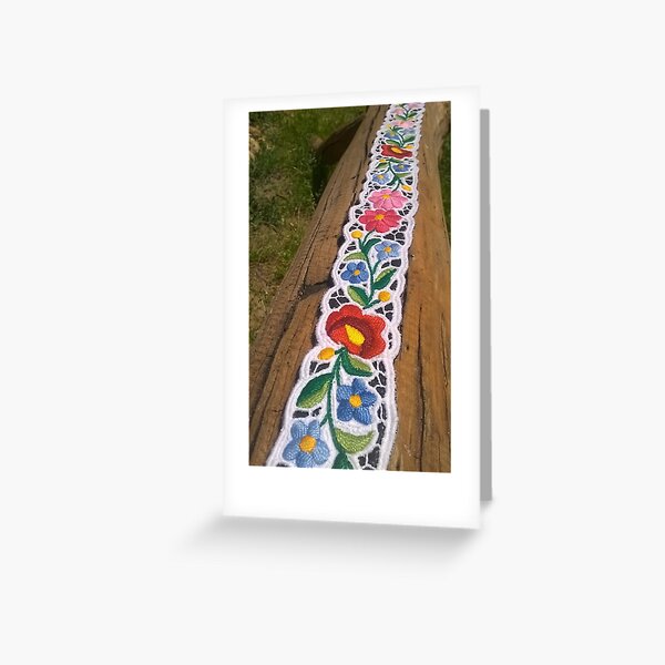 Hand Embroidered Hungarian Belt Greeting Card