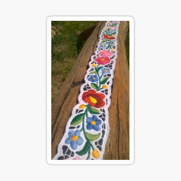 Hand Embroidered Hungarian Belt Sticker