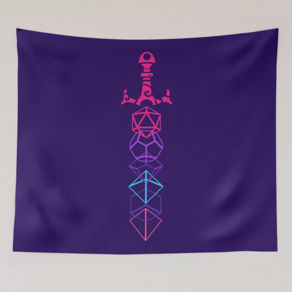 Item preview, Cyberpunk Neon Polyhedral Dice Sword designed and sold by pixeptional.