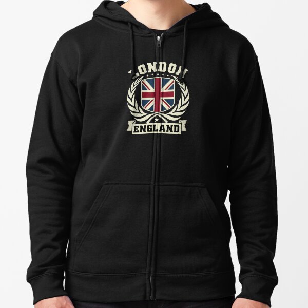 London England Zipped Hoodie