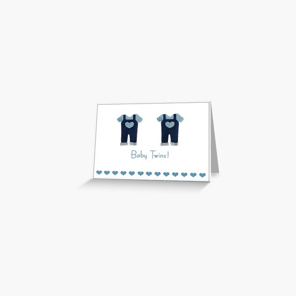 Baby boy twins card Greeting Card