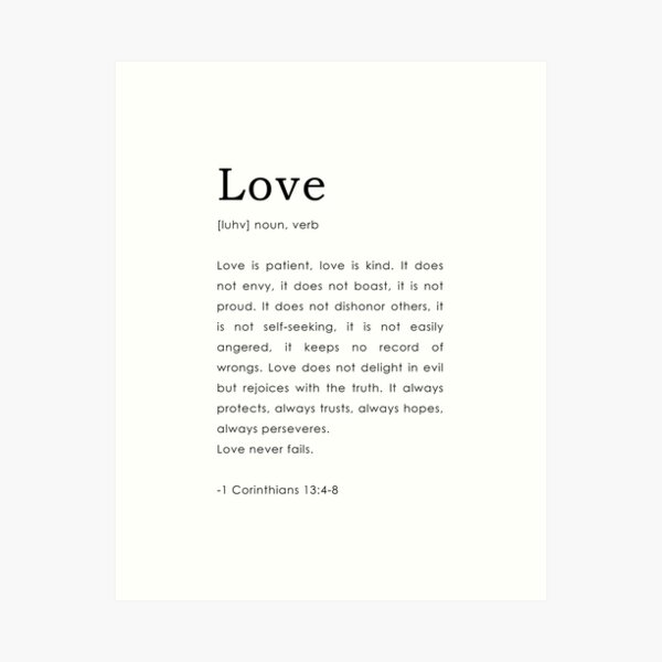 Item preview, 1 Corinthians 13:4-8, Love Definition, Bible Verse designed and sold by Tiny Seed Bazaar.