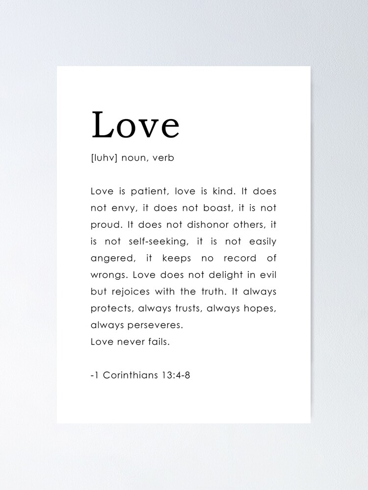 Real Love Bible 1 Corinthians 13:4-8, definition of love, Bible scripture