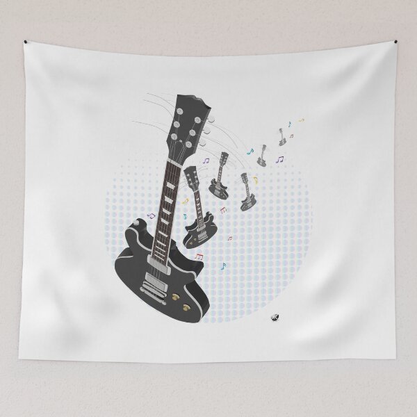 Item preview, Guitar with music notes and dots pattern designed and sold by Alexandra Kueny.