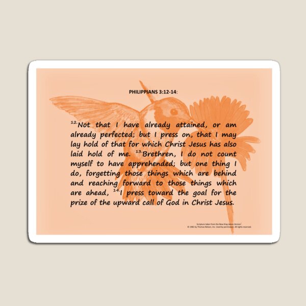 Bible Verses card - Philippians 3:12-14 Magnet