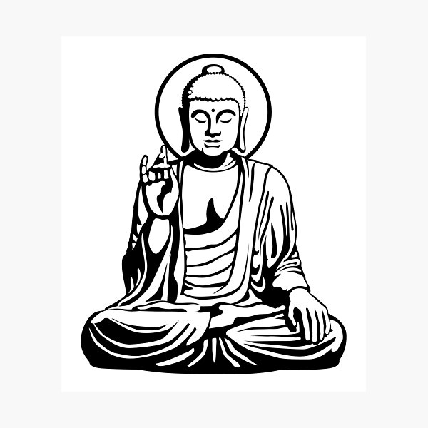 Impression Photo Jeune Bouddha Noir Blanc Par Mystic Land Redbubble