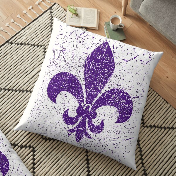 Mardi Gras. Heraldic lily purple Floor Pillow