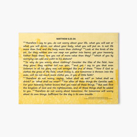 Bible Verses Card - Matthew 6:25-34 Art Board Print