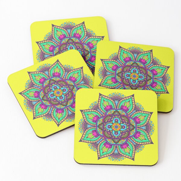 Item preview, Mandala 3 - Geometric Pattern with Black Outline - on Yellow by Amanda M Lucas designed and sold by Amanda Lucas.